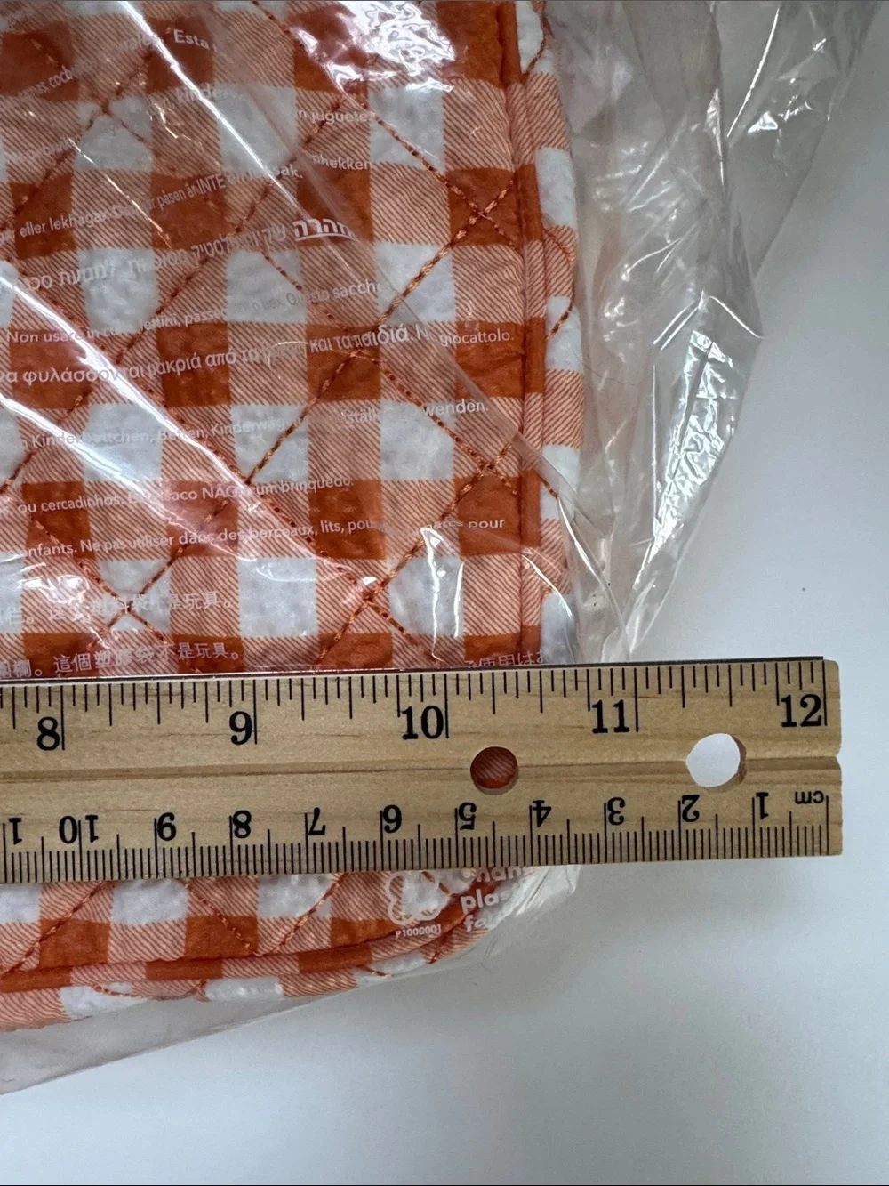 MZ Wallace Sunset Orange Gingham Zip Round Organizer